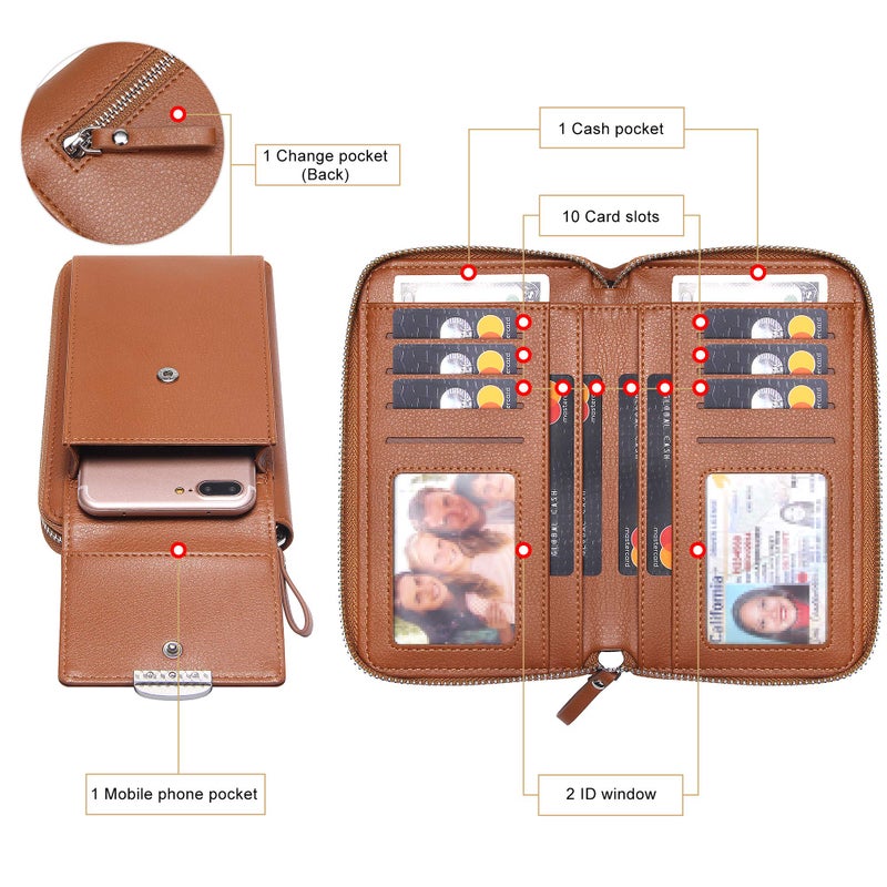 KUKOO Small Crossbody Bag Cell Phone Purse Wallet with Credit Card Slots for Women - Image 3